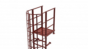 Лестница пожарная Fachmann П1-2 с площадкой 820x940 L=20650 ГОСТ 53254-2009 Оц RAL