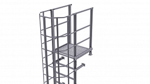 Лестница пожарная Fachmann П1-2 с площадкой 820x940 L=20650 ГОСТ 53254-2009 RAL